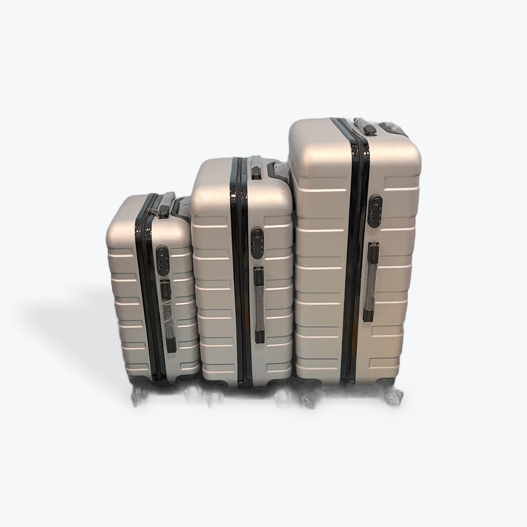 Always M.I.A Silver 3Pc Luggage Set 20'' 24'' 28'' w/TSA Lock