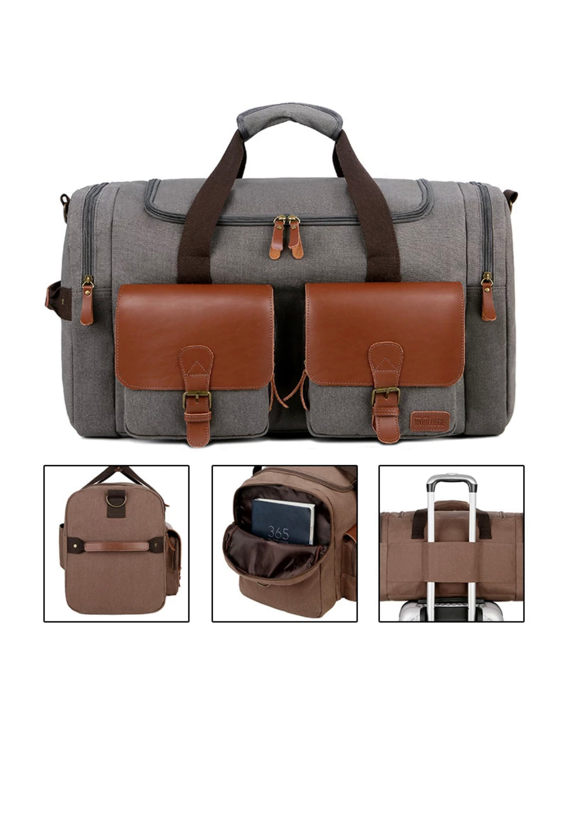 Canvas/Leather Duffle Bag