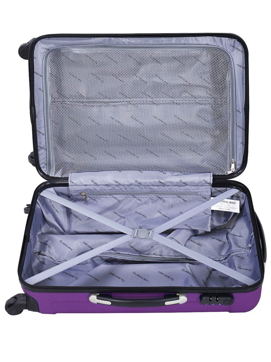 Deep Purple 2 Pcs Luggage Travel Set ABS Trolley